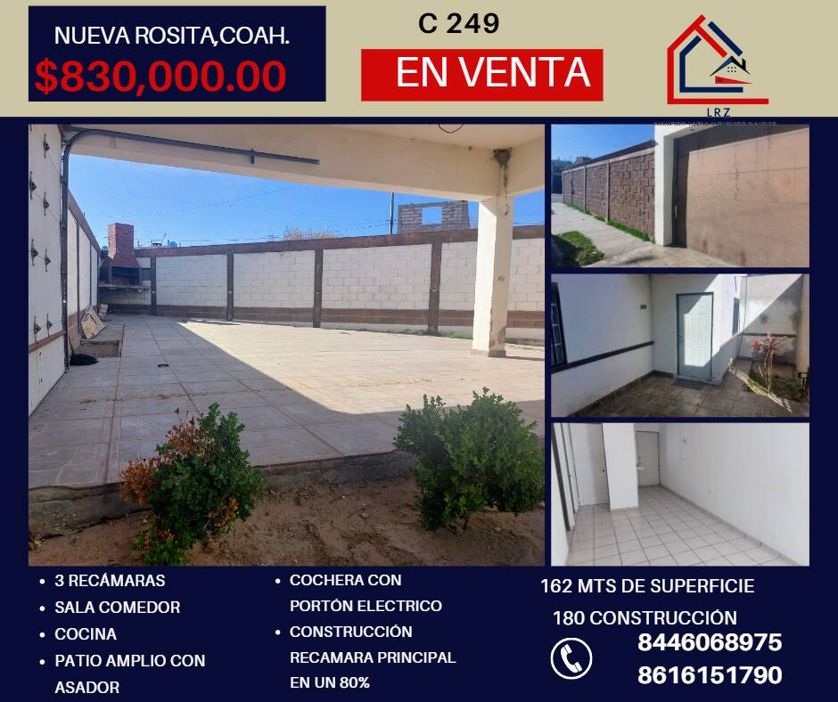 CASA EN VENTA. Nueva Rosita Coah. ¡ Aprovecha y cumple tu sueño.!