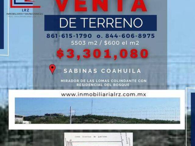 #86 - Terreno para Venta en Sabinas - CH - 1