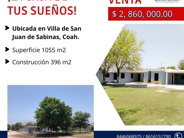 #260 - casa para Venta en San Juan de Sabinas - CH - 1