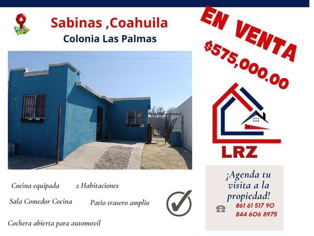 #282 - CASA-HABITACIÓN para Venta en Sabinas - CH - 1