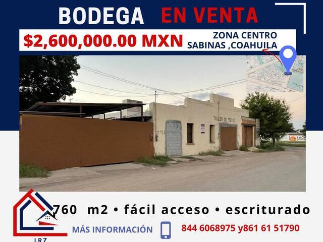 #292 - BODEGA para Venta en Sabinas - CH - 1