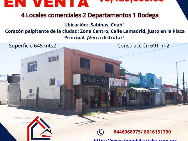 #265 - Conjunto Comercial para Venta en Sabinas - CH - 1